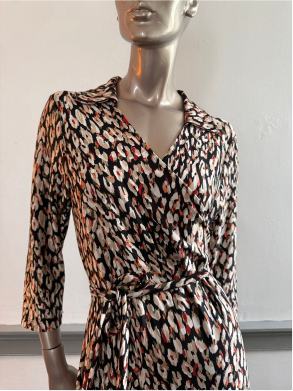 Ashley Stewart True Wrap Maxi Dress Animal Print Size 14/16